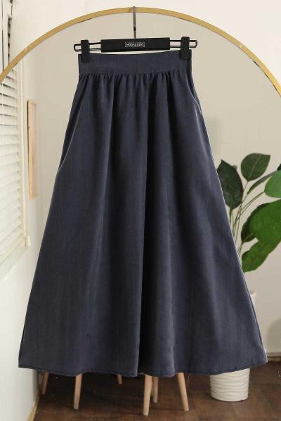 Beli Lastikli Tesla Modal Etek Lacivert