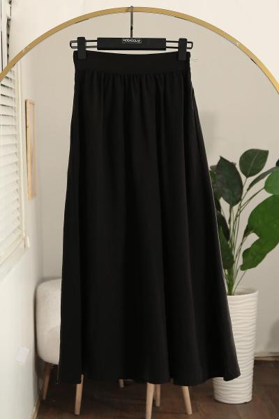 Beli Lastikli Tesla Modal Etek Siyah