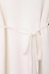 Sıfır Yaka Kuşaklı Bol Kollu Viskon Tunik Ekru