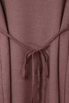 Sıfır Yaka Kuşaklı Bol Kollu Viskon Tunik Kahve