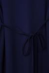 Sıfır Yaka Kuşaklı Bol Kollu Viskon Tunik Lacivert