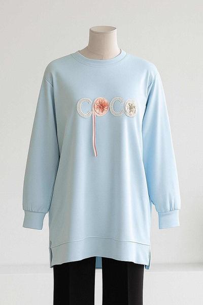 Coco Aksesuarlı Aysho Tunik Bebe Mavi