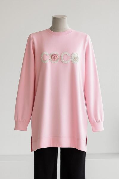 Coco Aksesuarlı Aysho Tunik Pembe