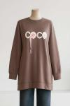 Coco Aksesuarlı Aysho Tunik Sütlü Kahve