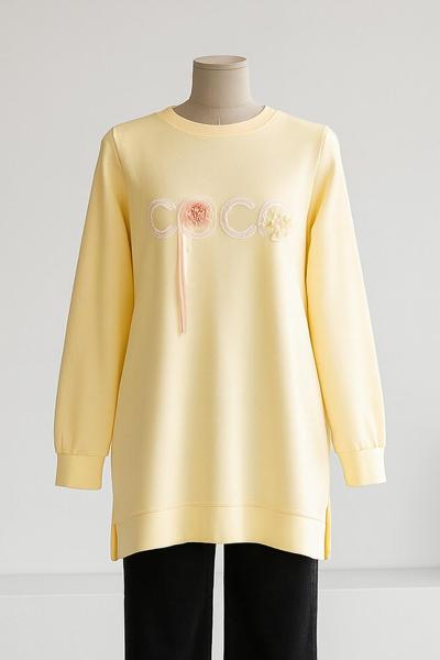 Coco Aksesuarlı Aysho Tunik Sarı