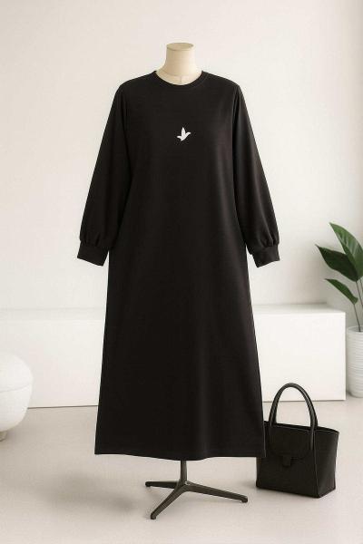 Beymen Baskılı Uzun Kollu Aysho Elbise Antrasit