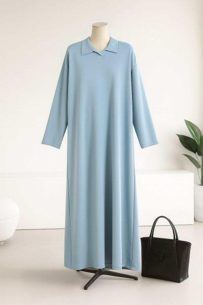 Polo Yaka Basıc Oysho Elbise Bebe Mavi