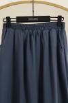 Beli Lastikli Çift Cepli Verev Modal Etek Lacivert