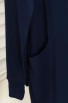 Sıfır Yaka Naturel Dikişli Pantolonlu Aysho Takım Lacivert