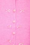 Kurdelalı Düğmeli Triko Hırka Pembe