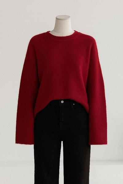 Papyon Baskılı Yumoş Angora Kazak Bordo