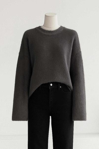 Papyon Baskılı Yumoş Angora Kazak Füme