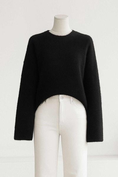 Papyon Baskılı Yumoş Angora Kazak Siyah