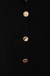 Kruvaze Metal Düğmeli Yanları Büzgülü Yelek Siyah