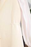 Kruvaze Metal Düğmeli Yanları Büzgülü Yelek Vanilya