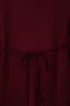 Duble Kollu İnce Kuşaklı Modal İkiip Tunik Bordo