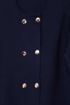 Metal Altı Düğmeli Kısa Triko Hırka Lacivert