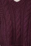 El Örgüsü Vıktorıa Triko Süveter Mor