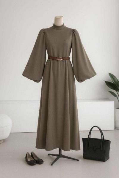 Balon Kollu Fitilli Kemerli Elbise Adaçayı