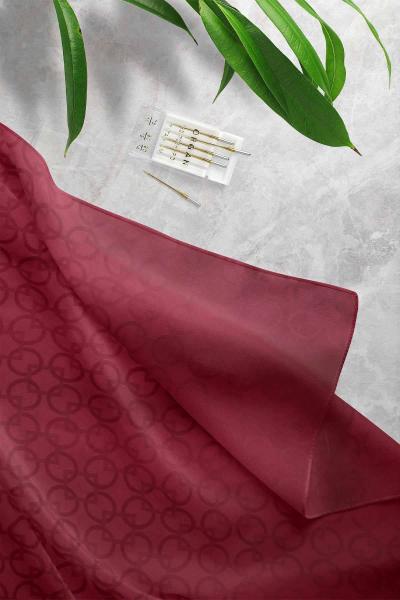 Halka Desenli Jakar Şal Bordo