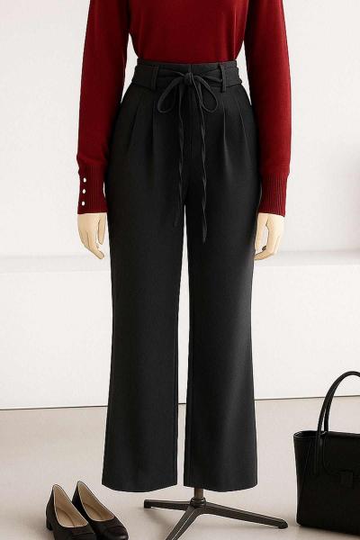 Çift Bağlamalı Bol Paça Dabıl Pantolon Füme