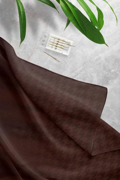 Kazayağı Desenli Jakar Şal Kahve