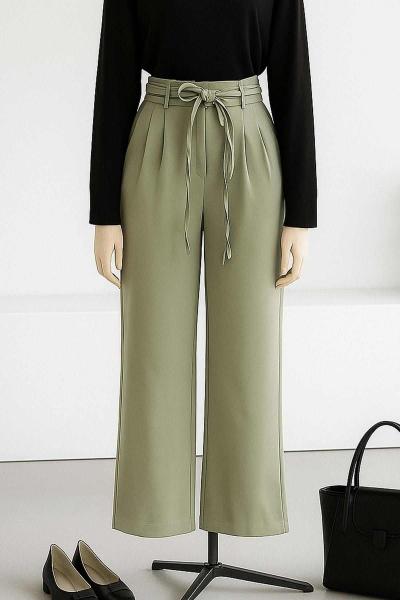 Çift Bağlamalı Bol Paça Dabıl Pantolon Adaçayı