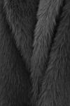 Şal Yaka Astarlı Kürk Mont Antrasit