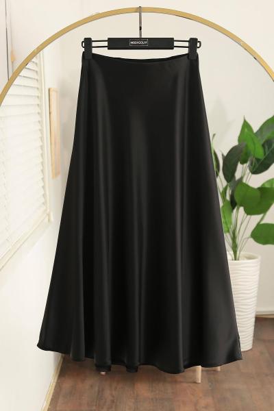Çan Saten Etek Siyah