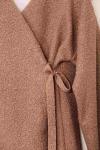 Yandan Bağlamalı Buklet Ceket Camel