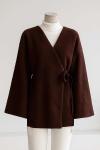 Yandan Bağlamalı Buklet Ceket Kahve