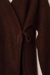 Yandan Bağlamalı Buklet Ceket Kahve