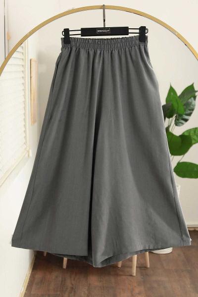 Beli Lastikli Tesla Modal Relax Pantolon Füme