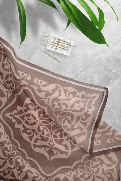 Etnik Desenli Eşarp Kahve