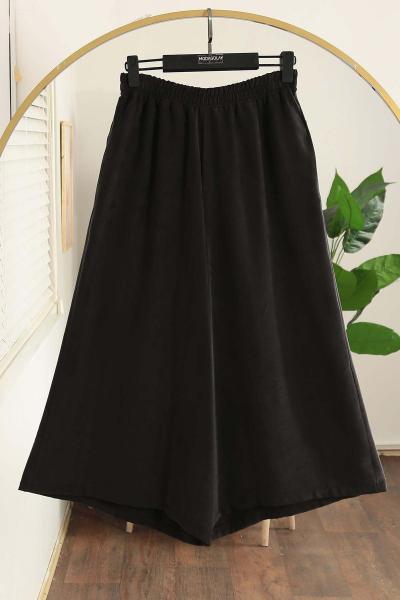 Beli Lastikli Tesla Modal Relax Pantolon Siyah