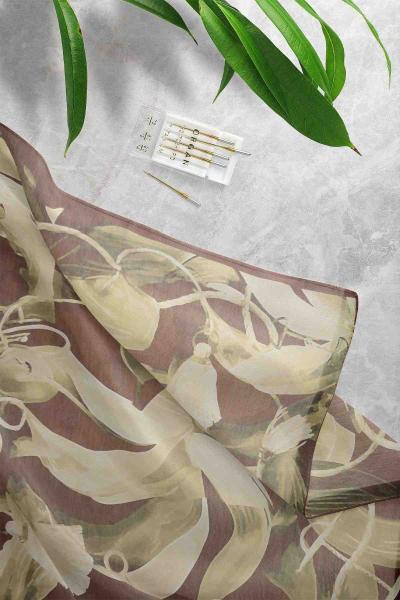 Sevgi Desenli Eşarp Kahve Yeşil