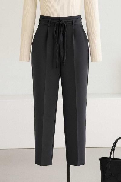 Çift Bağlamalı Havuç Paça Dabıl Pantolon Füme