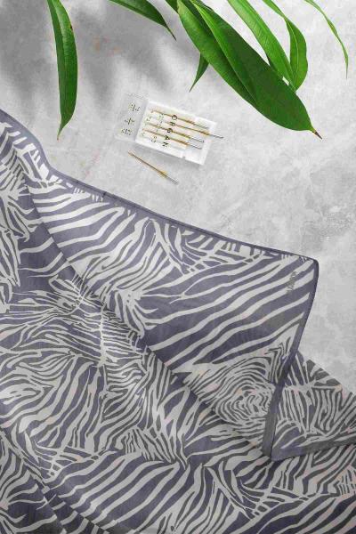 Mermer Desenli Eşarp Lacivert