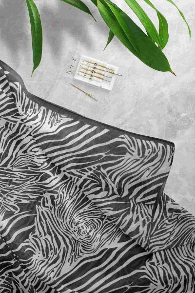 Mermer Desenli Eşarp Siyah