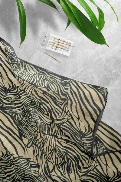 Mermer Desenli Eşarp Siyah Sarı