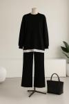 Çizgili Garnili Pantolonlu Oysho Takım Siyah