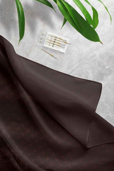 Karışık Desenli Jakar Şal Kahve