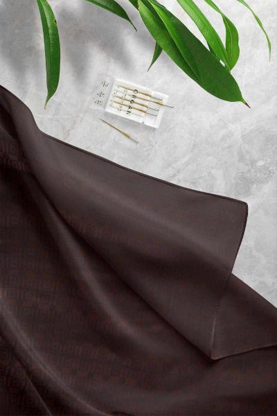 Kare Desenli Jakar Şal Kahve