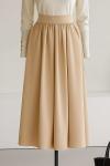 Büzgülü Kloş Bondid Etek Bej