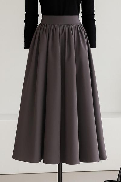 Büzgülü Kloş Bondid Etek Füme