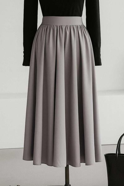 Büzgülü Kloş Bondid Etek Gri