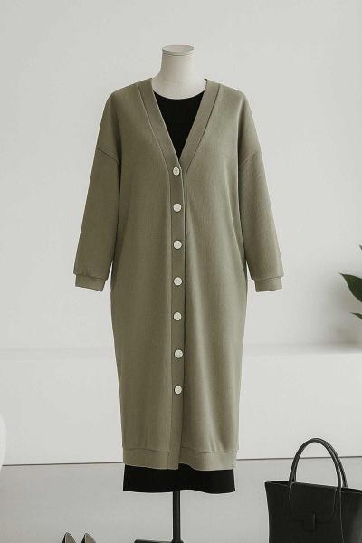 Yedi Düğmeli Selanik Uzun Hırka Adaçayı