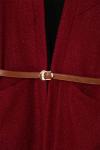 Çapraz Dikişli Düğmesiz Kemerli Oversıze Buklet Ceket Bordo