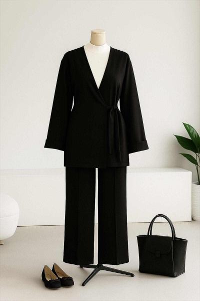 Yandan Bağlamalı Pantolonlu Oysho Takım Siyah