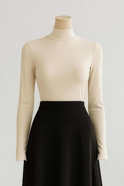 Dik Yakalı Parmak Geçmeli Oysho Bady Bej